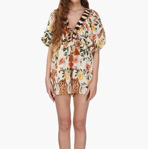 NWT America & beyond Floral Animal Print Romper